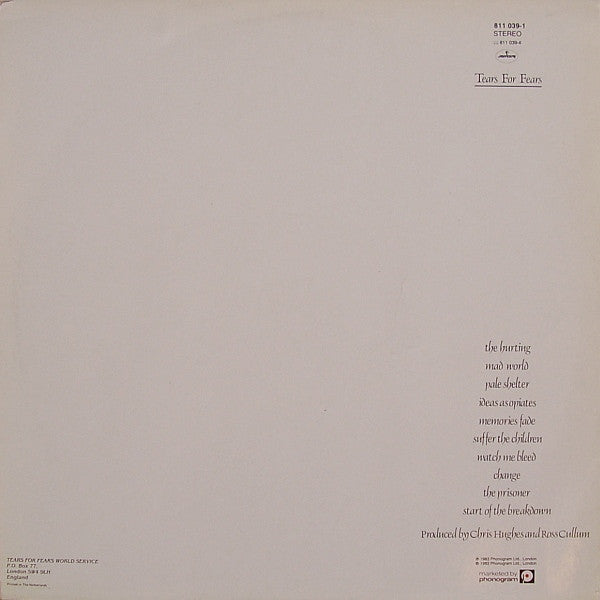 Tears For Fears – The Hurting LP vinyl record, image 2 of 6