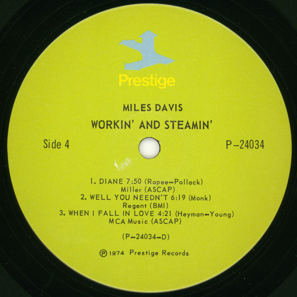 Miles Davis – Workin' And Steamin' LP vinyl record, image 8 of 8