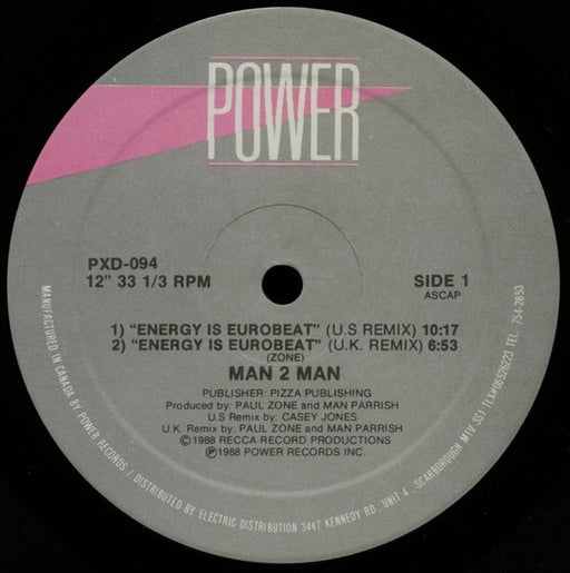 Man 2 Man – Energy Is Eurobeat 12" vinyl record, image 1 of 2