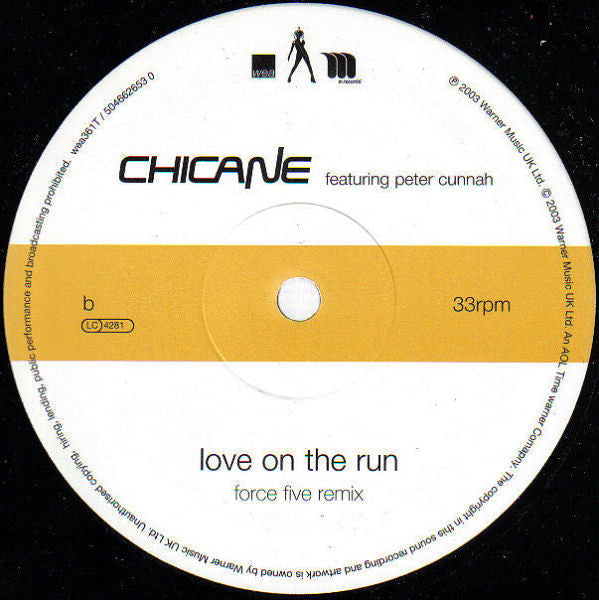 Chicane, Peter Cunnah – Love On The Run 12" vinyl record, image 4 of 4