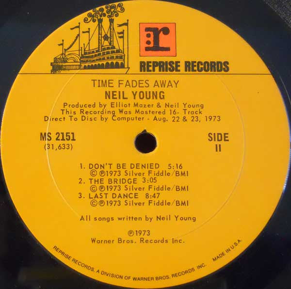 Neil Young – Time Fades Away LP vinyl record, image 4 of 5