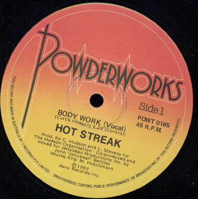 Hot Streak – Body Work 12" vinyl record, image 1 of 2