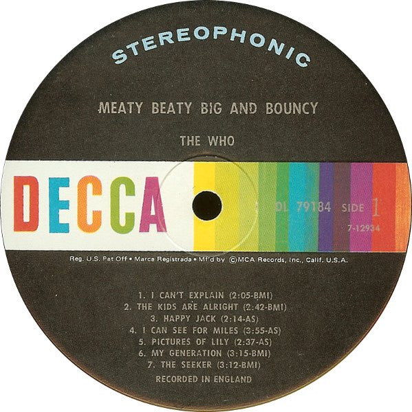 The Who – Meaty Beaty Big And Bouncy LP vinyl record, image 4 of 8