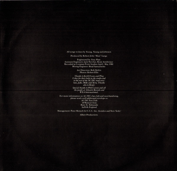 AC/DC – Back In Black LP vinyl record, image 6 of 7