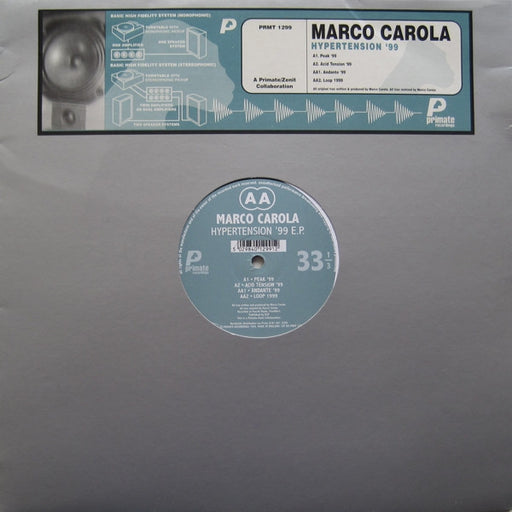 Marco Carola – Hypertension '99 E.P. 12" vinyl record, image 1 of 4