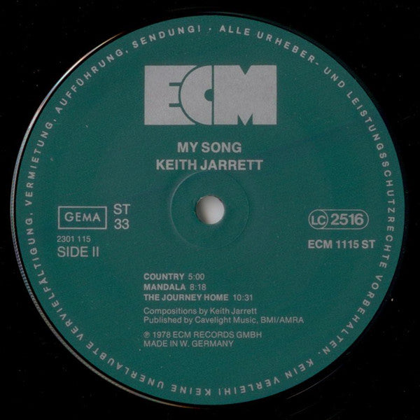 Keith Jarrett – My Song LP vinyl record, image 4 of 4