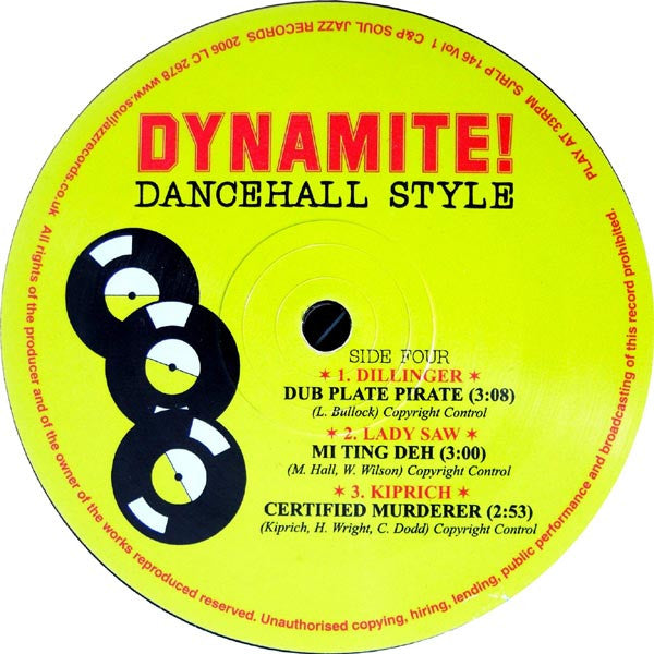 Various – Dynamite! Dancehall Style Volume One (2x12") 12" vinyl record, image 6 of 6