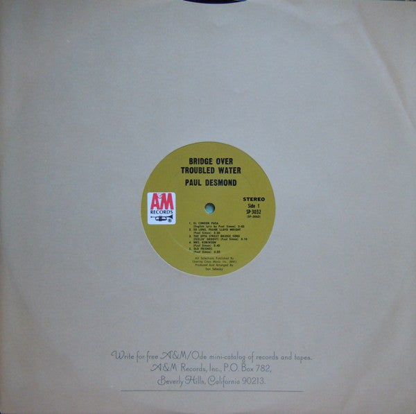 Paul Desmond – Bridge Over Troubled Water LP vinyl record, image 5 of 7