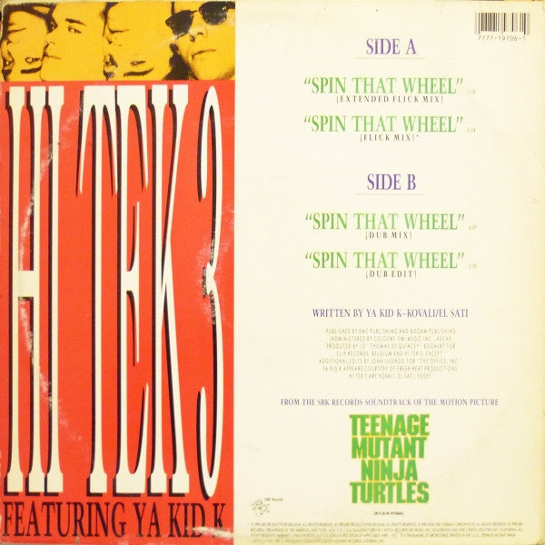 Hi Tek 3, Ya Kid K – Spin That Wheel (Turtles Get Real!) 12" vinyl record, image 2 of 4