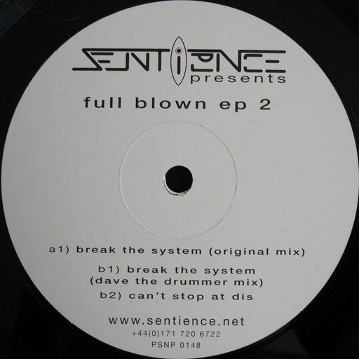 Sentience – Full Blown EP 2 12" vinyl record, image 1 of 2