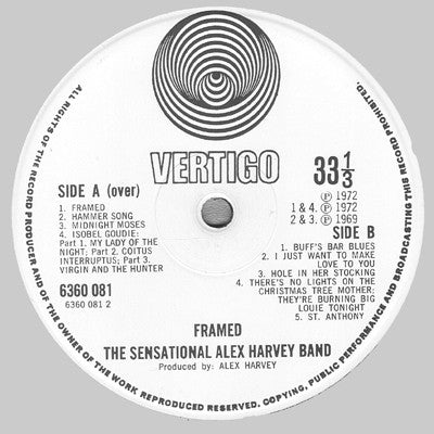 The Sensational Alex Harvey Band – Framed LP vinyl record, image 5 of 5