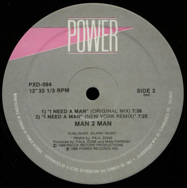 Man 2 Man – Energy Is Eurobeat 12" vinyl record, image 2 of 2