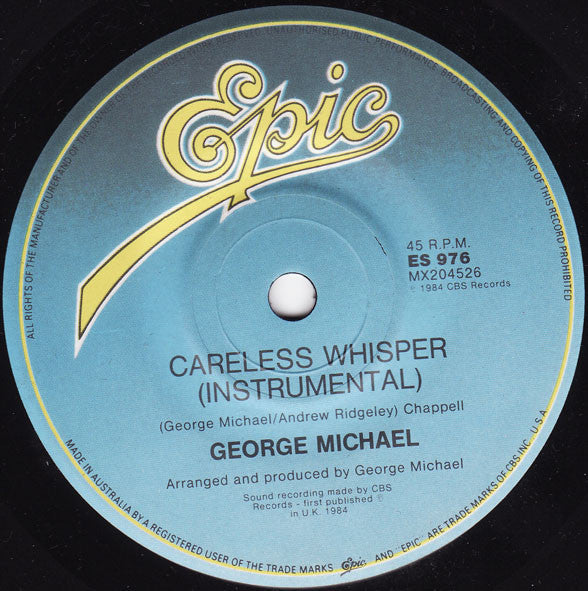 George Michael – Careless Whisper 7" vinyl record, image 6 of 8
