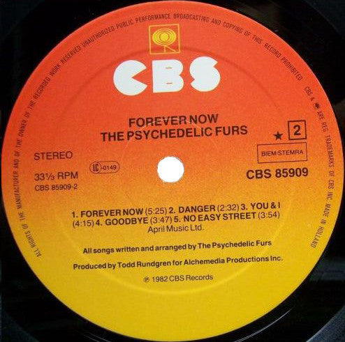 The Psychedelic Furs – Forever Now LP vinyl record, image 4 of 7