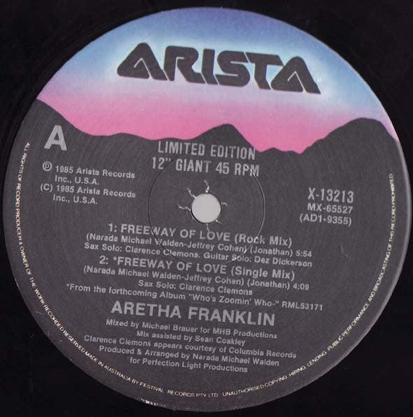 Aretha Franklin – Freeway Of Love 12" vinyl record, image 3 of 4