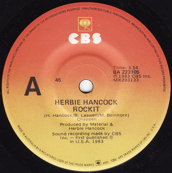 Herbie Hancock – Rockit 7" vinyl record