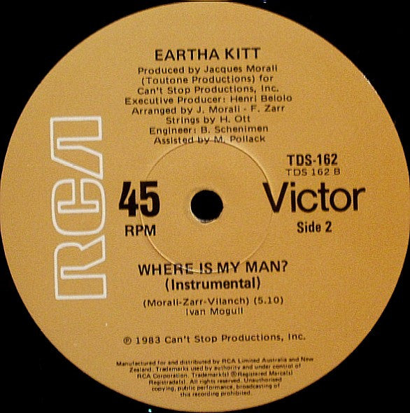Eartha Kitt – Where Is My Man 12" vinyl record, image 2 of 2