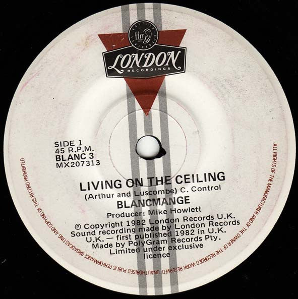 Blancmange – Living On The Ceiling 7" vinyl record, image 1 of 3