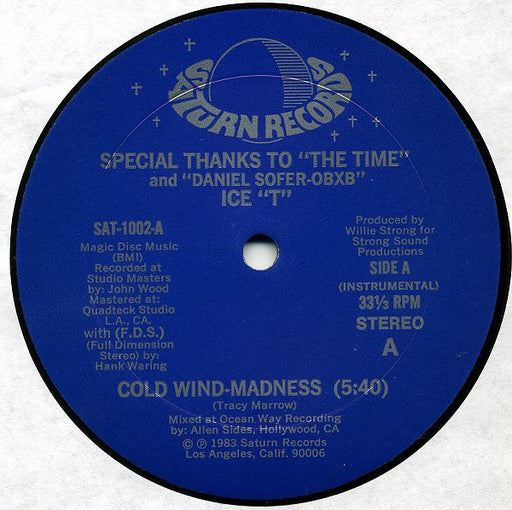 Ice-T – Cold Wind-Madness / The Coldest Rap 12" vinyl record