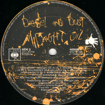 Midnight Oil – Diesel And Dust LP vinyl record, image 9 of 9