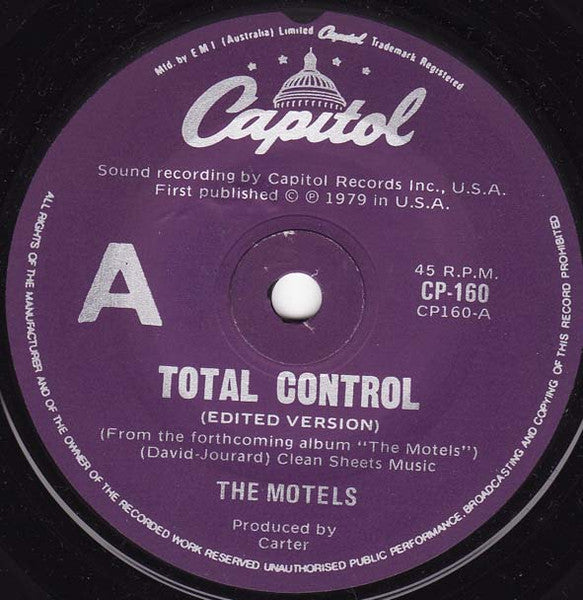The Motels – Total Control 7" vinyl record, image 1 of 2