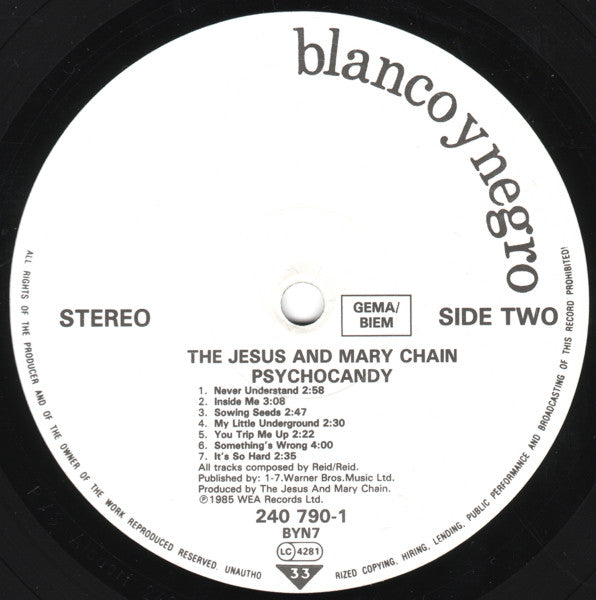 The Jesus And Mary Chain – Psychocandy LP vinyl record, image 4 of 7