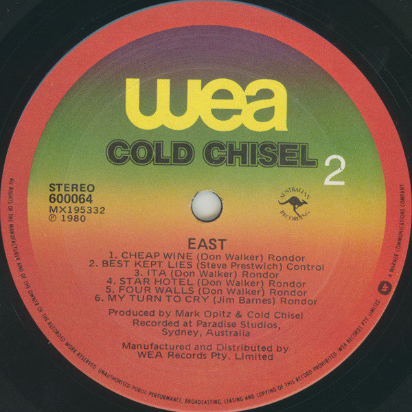 Cold Chisel – East LP vinyl record, image 6 of 6