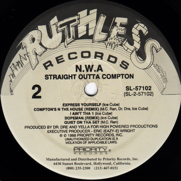 N.W.A. – Straight Outta Compton LP vinyl record, image 4 of 5