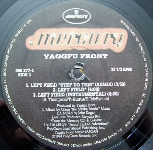 Yaggfu Front – Left Field 12" vinyl record, image 3 of 4