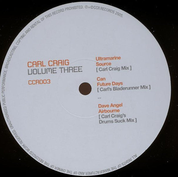 Carl Craig – Volume Three (2x12") 12" vinyl record, image 1 of 3