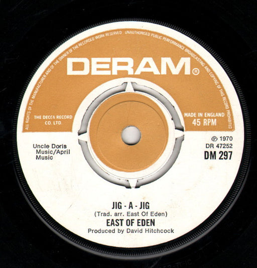 East Of Eden – Jig-A-Jig 7" vinyl record, image 1 of 3