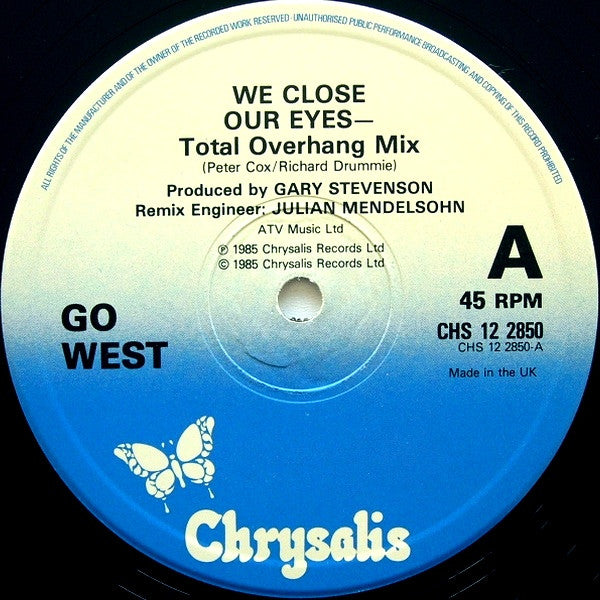 Go West – We Close Our Eyes (Total Overhang Mix) 12" vinyl record, image 3 of 7