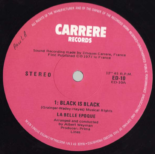 Belle Epoque – Black Is Black