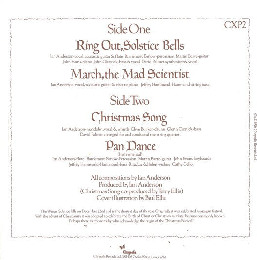 Jethro Tull – Ring Out, Solstice Bells 7" vinyl record, image 2 of 2