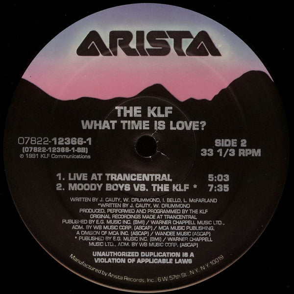 The KLF – What Time Is Love? 12" vinyl record, image 4 of 4