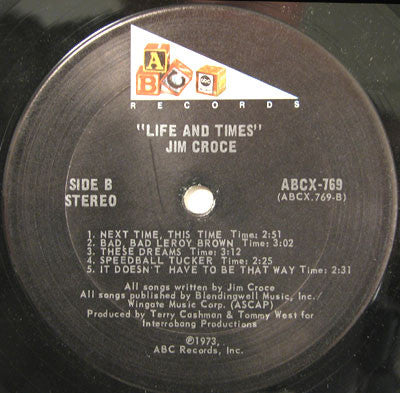 Jim Croce – Life And Times LP vinyl record, image 5 of 5