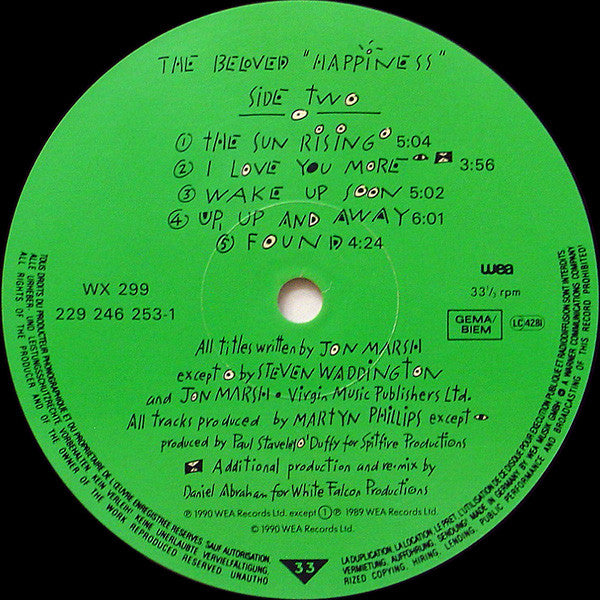 The Beloved – Happiness LP vinyl record, image 6 of 6