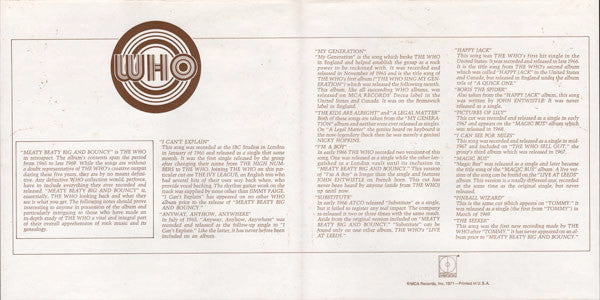 The Who – Meaty Beaty Big And Bouncy LP vinyl record, image 7 of 8