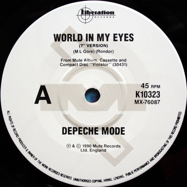 Depeche Mode – World In My Eyes / Happiest Girl / Sea Of Sin 7" vinyl record, image 3 of 3