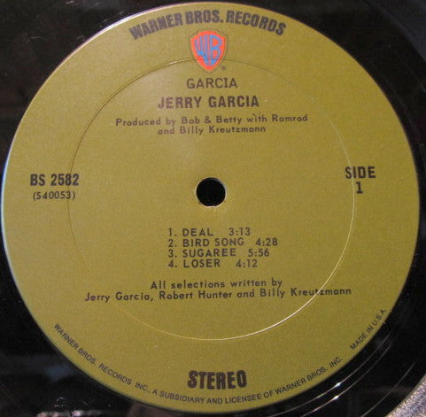 Jerry Garcia – Garcia LP vinyl record, image 3 of 4