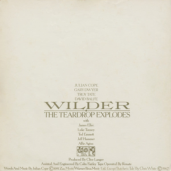 The Teardrop Explodes – Wilder LP vinyl record, image 5 of 6