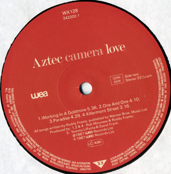 Aztec Camera – Love LP vinyl record, image 4 of 7