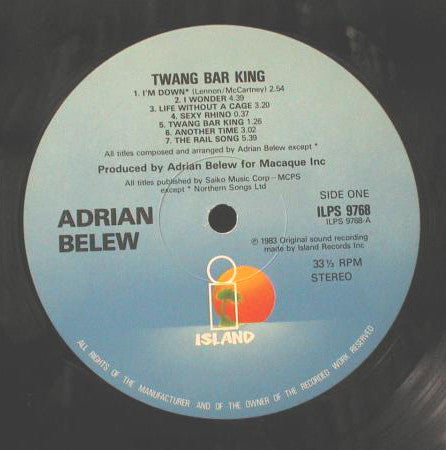 Adrian Belew – Twang Bar King LP vinyl record, image 5 of 8