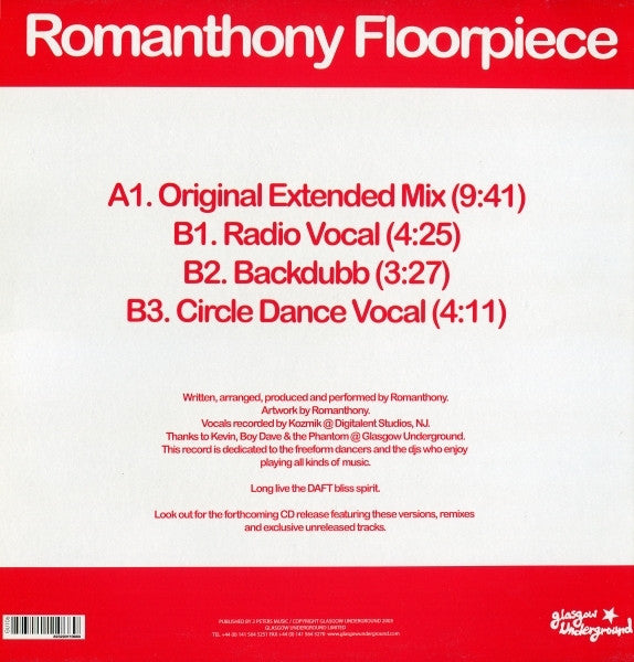 Romanthony – Floorpiece 12" vinyl record, image 2 of 4
