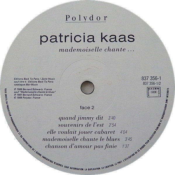 Patricia Kaas – Mademoiselle Chante... LP vinyl record, image 8 of 8