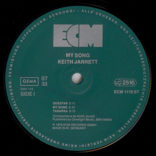 Keith Jarrett – My Song LP vinyl record, image 3 of 4