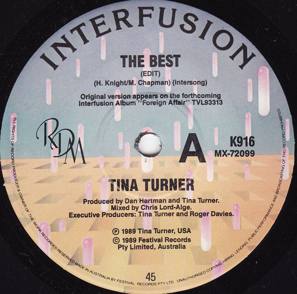 Tina Turner – The Best 7" vinyl record, image 3 of 4