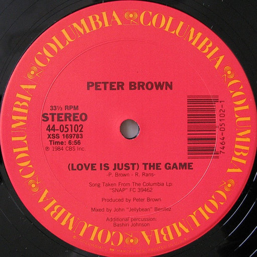 Peter Brown – (Love Is Just) The Game 12" vinyl record, image 1 of 3
