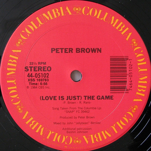 Peter Brown – (Love Is Just) The Game 12" vinyl record, image 1 of 3