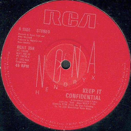 Nona Hendryx – Keep It Confidential 12" vinyl record, image 1 of 2